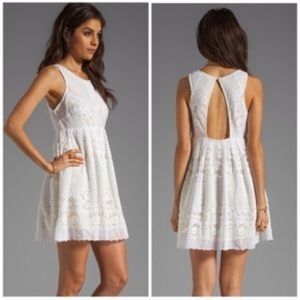Free People white and yellow lace dress